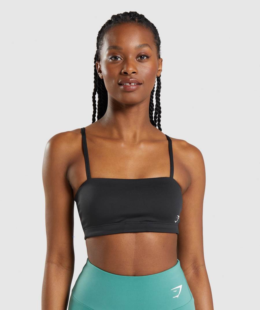 Damske Športové Podprsenky Gymshark Bandeau Čierne | AI1506872